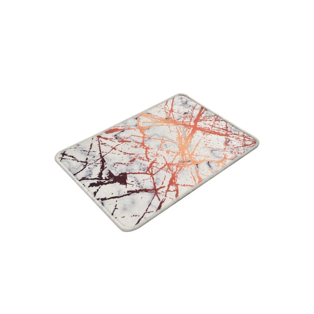 Bílo-oranžová koupelnová předložka s motivem mramoru Chilai Marble, 60 x 40 cm v:1389957