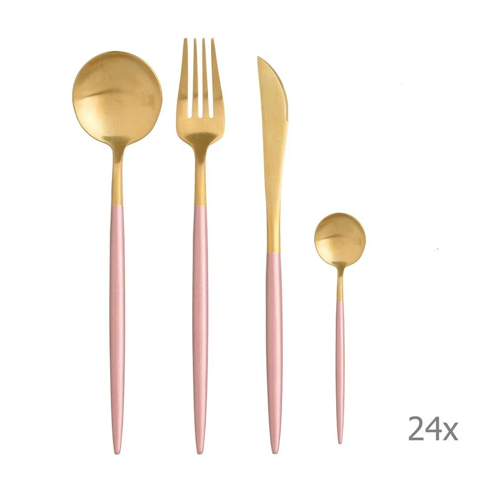 Set 24 příborů ve zlato-růžové barvě InArt Metallic v:1352265