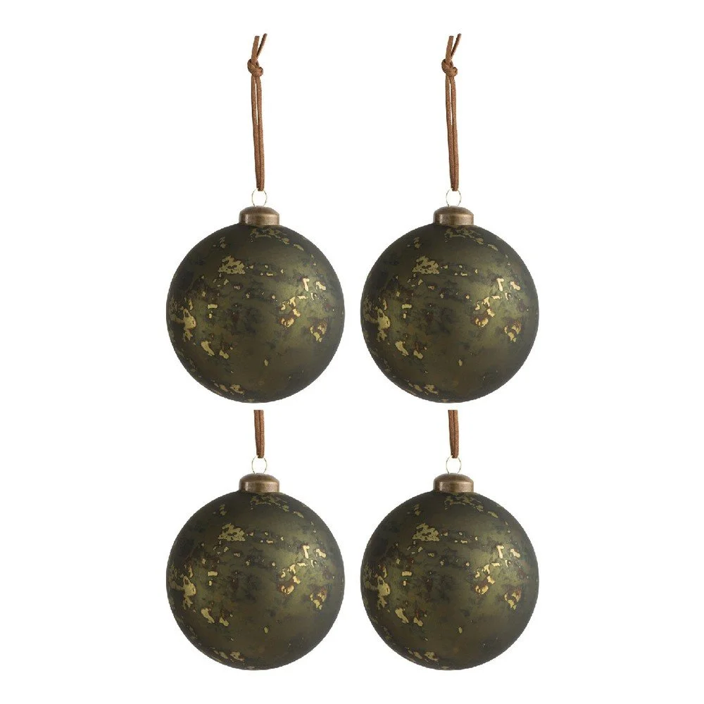 Sada 4 vánočních baněk J-Line Greeny, ⌀ 10 cm v:1132846