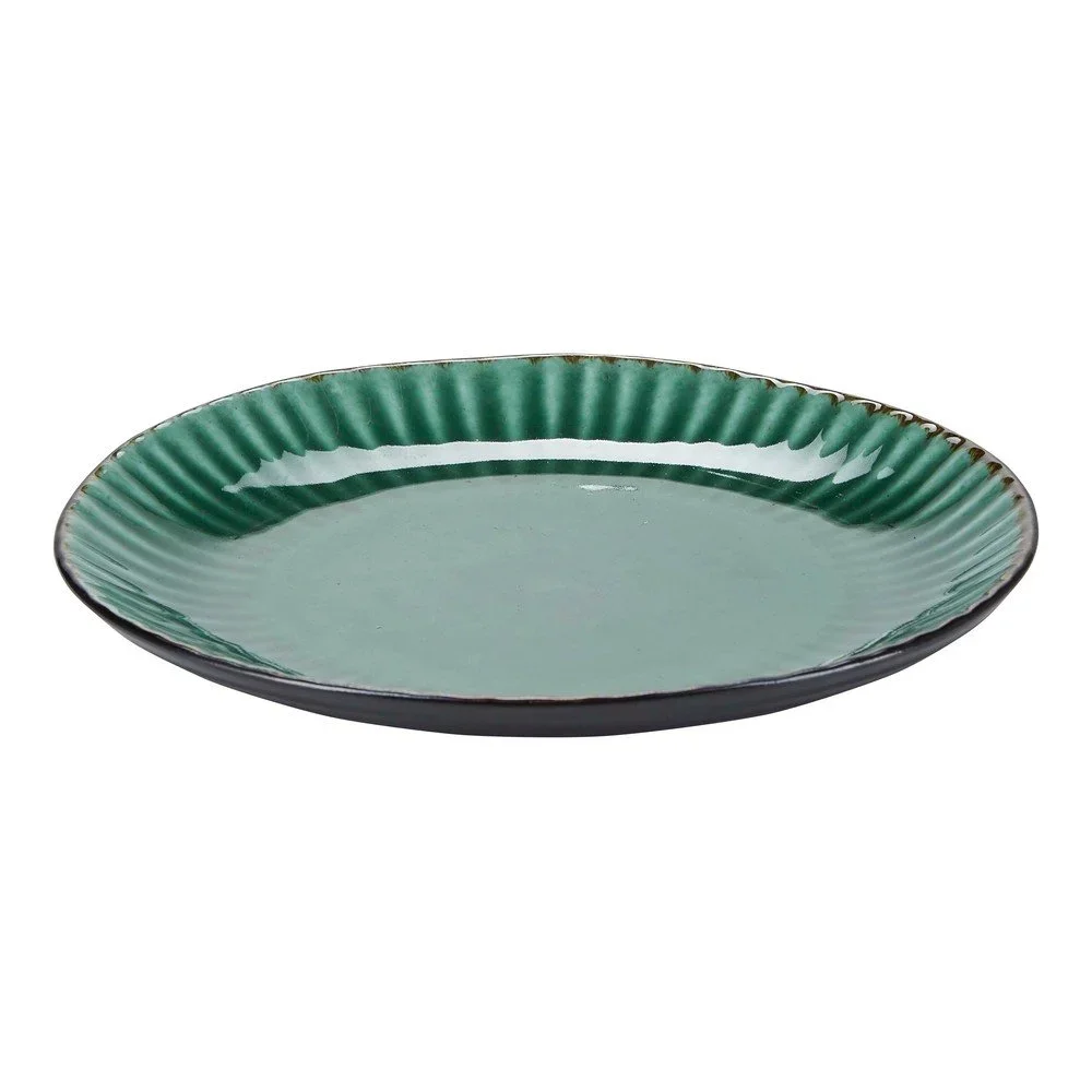 Zelený kameninový talíř Bahne & CO Birch, ø 21,5 cm v:1434511