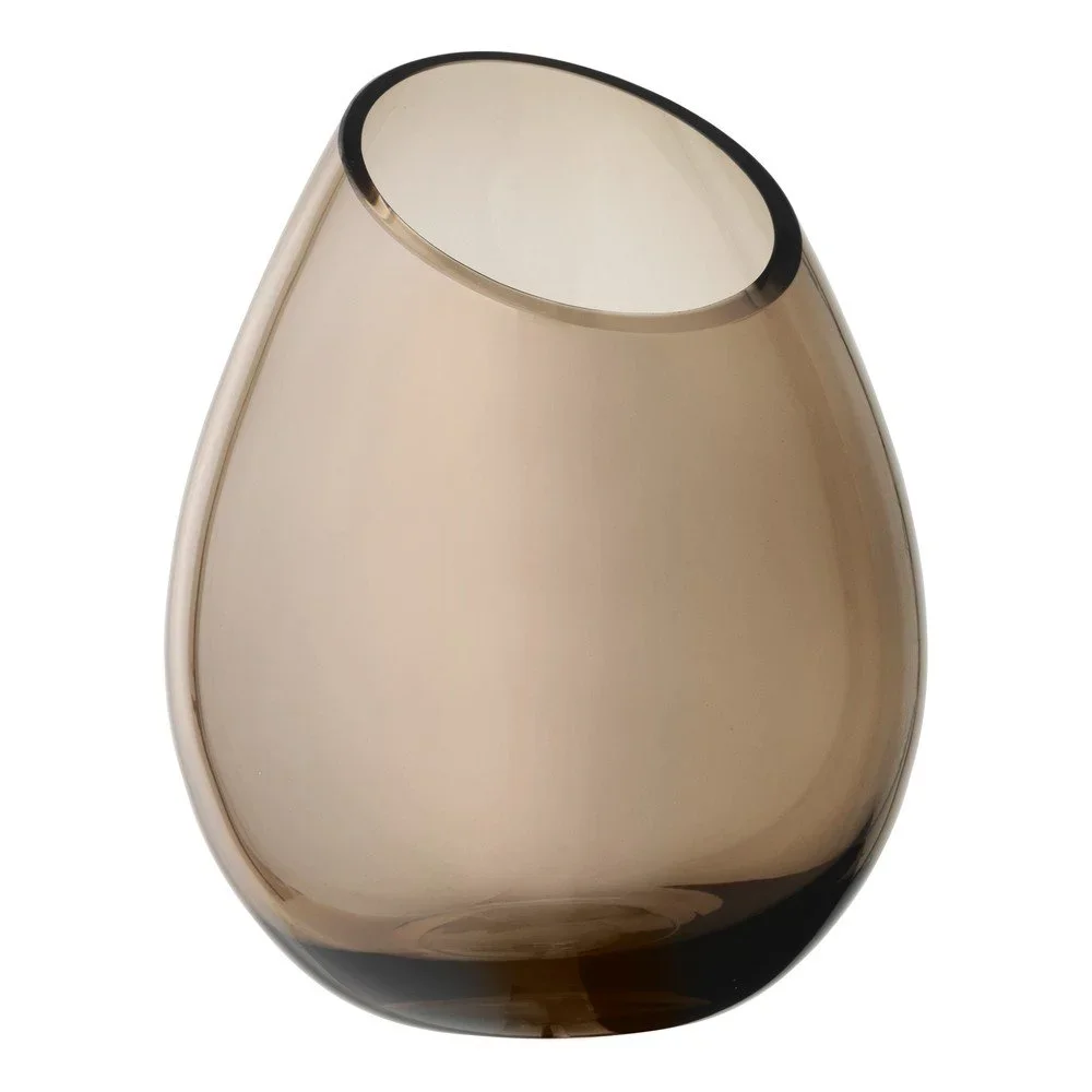 Hnědá skleněná váza Blomus Raindrop, výška 24 cm v:1359519