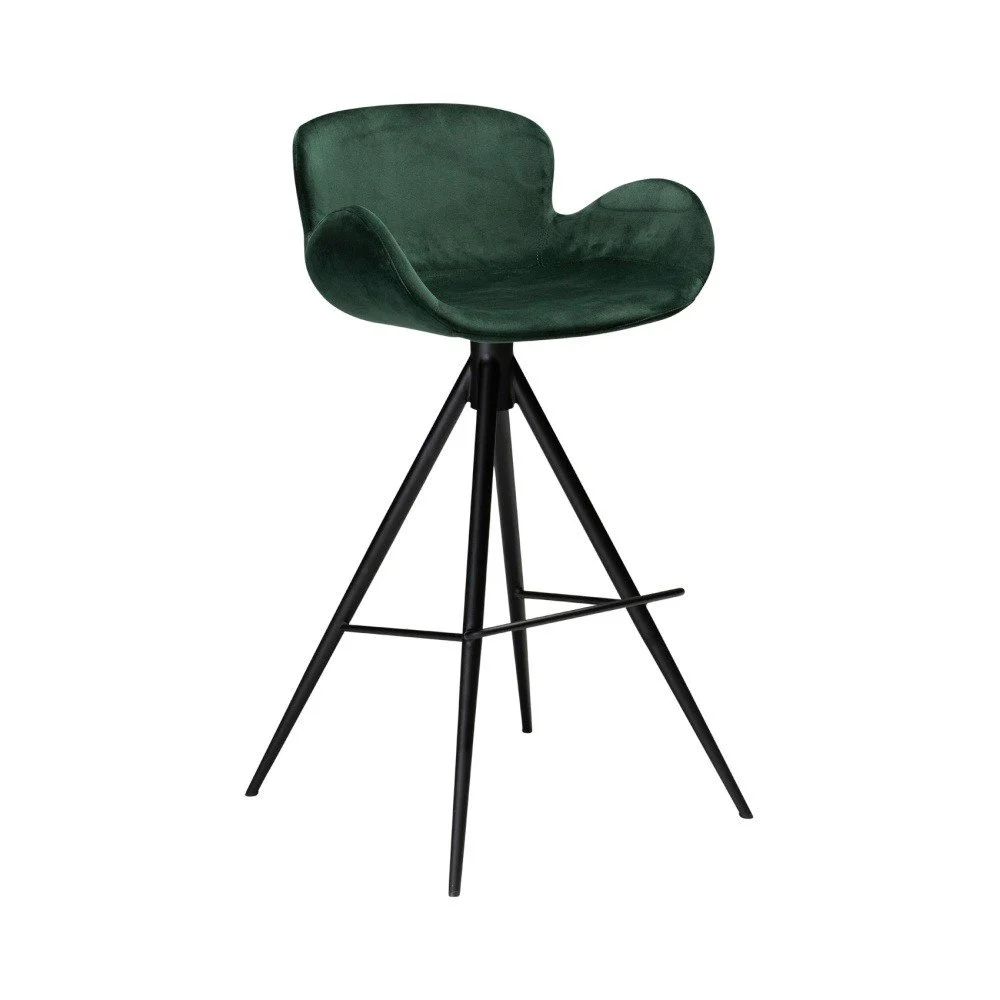 Tmavě zelená barová židle DAN–FORM Denmark Gaia Velvet, výška 98 cm v:1243916