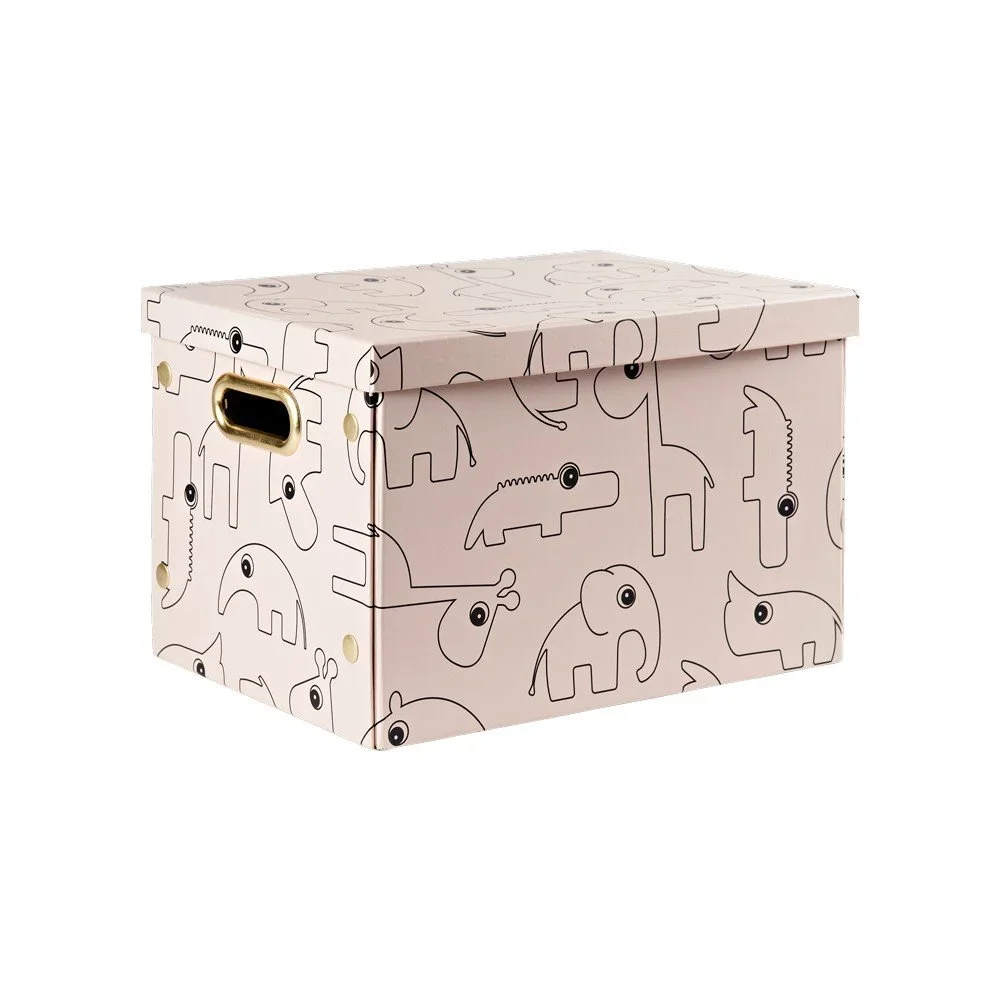 Růžový úložný box Done by Deer Contour v:1218140