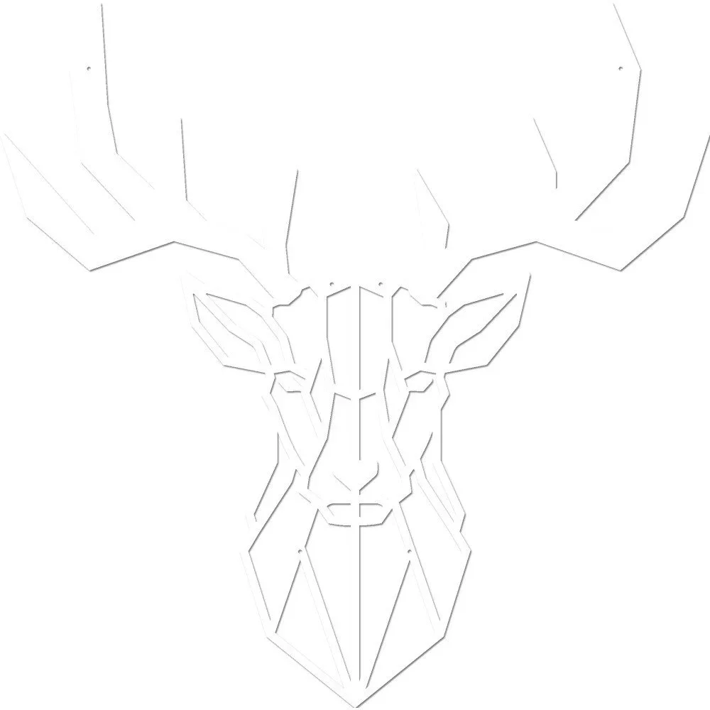 Bílá nástěnná kovová dekorace Wall Decor Deer v:980484