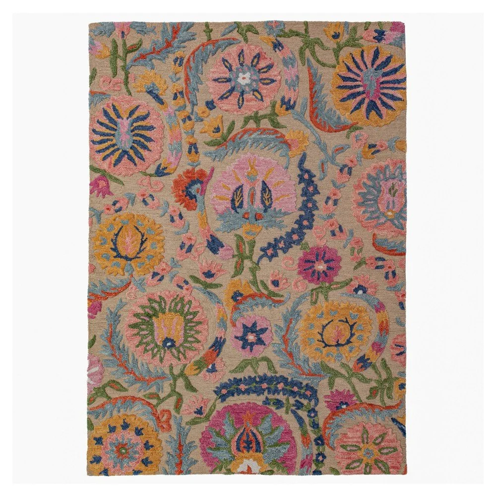 Ručně tkaný vlněný koberec 140x200 cm Amira Floral – Flair Rugs v:1906348
