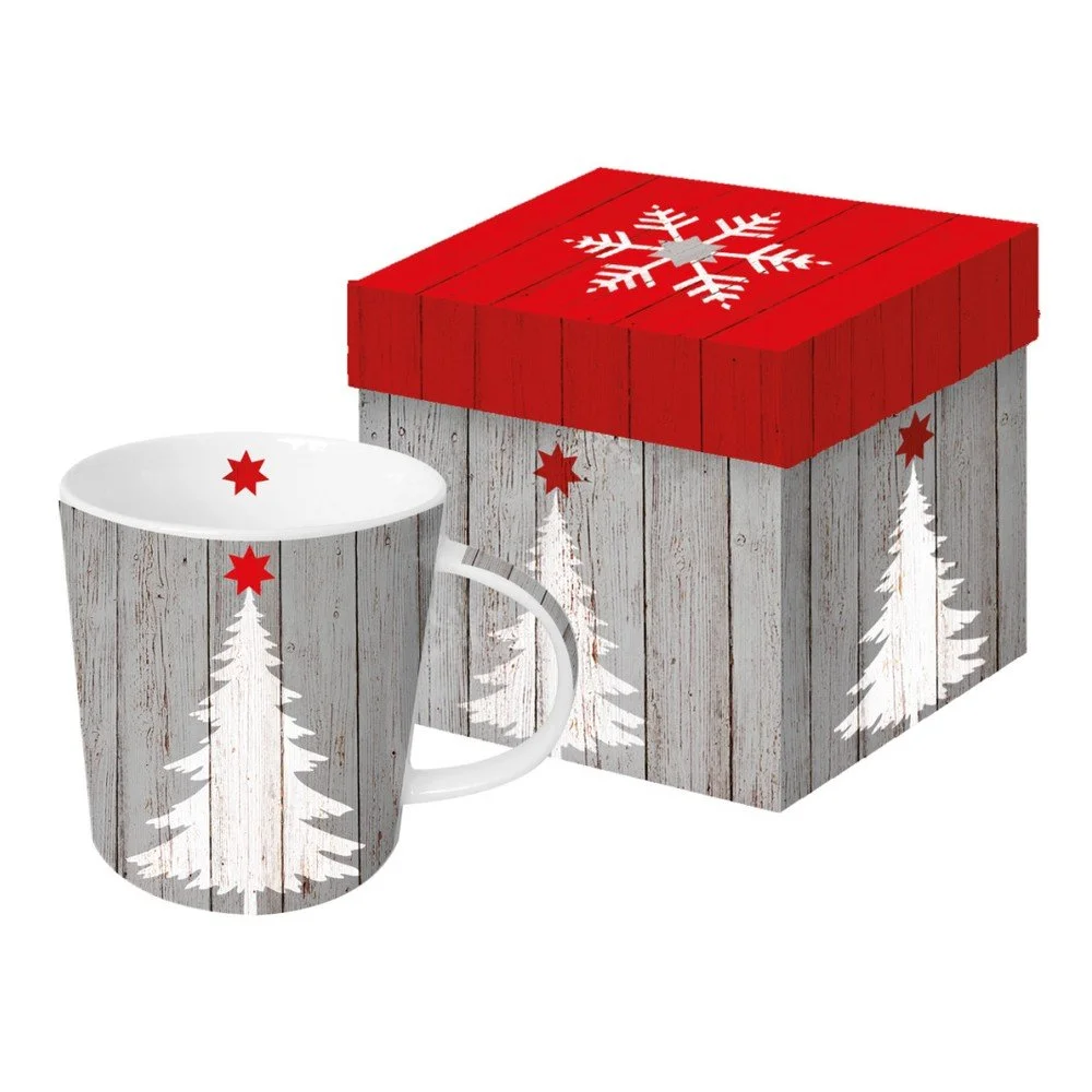 Hrnek z kostního porcelánu s vánočním motivem v dárkovém balení PPD Tree On Wood, 350 ml v:1158694