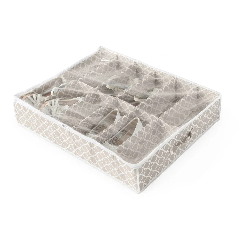 Béžový úložný box na boty pod postel Compactor, délka 76 cm v:776542