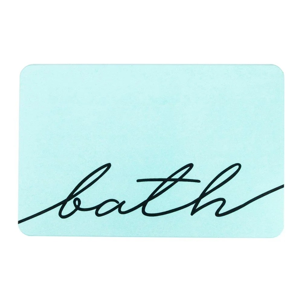 Světle modrá koupelnová předložka 39x60 cm Bath – Artsy Doormats v:1531762