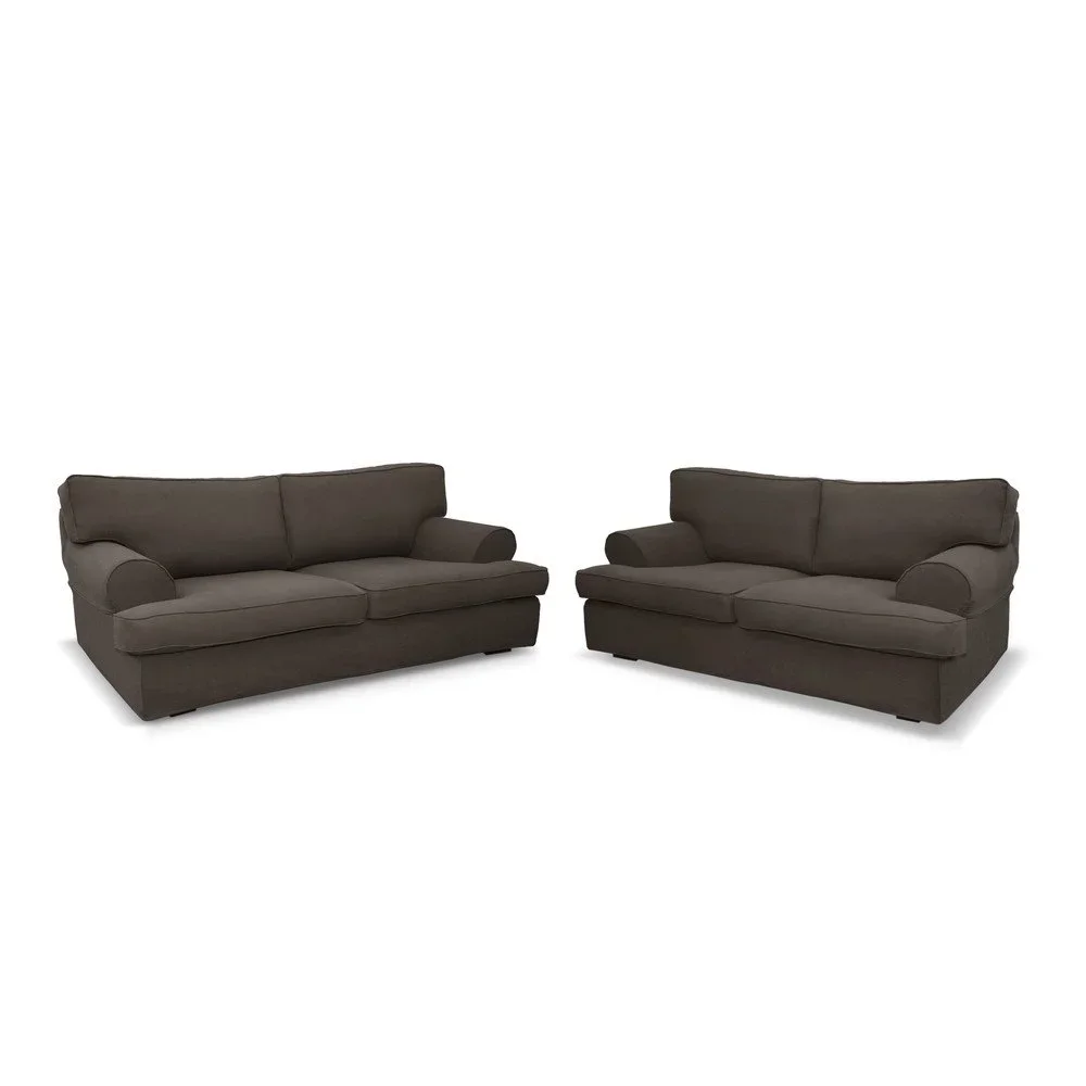 Sada dvou šedohnědých pohovek pro tři a pro čtyři Rodier Merino v:712146