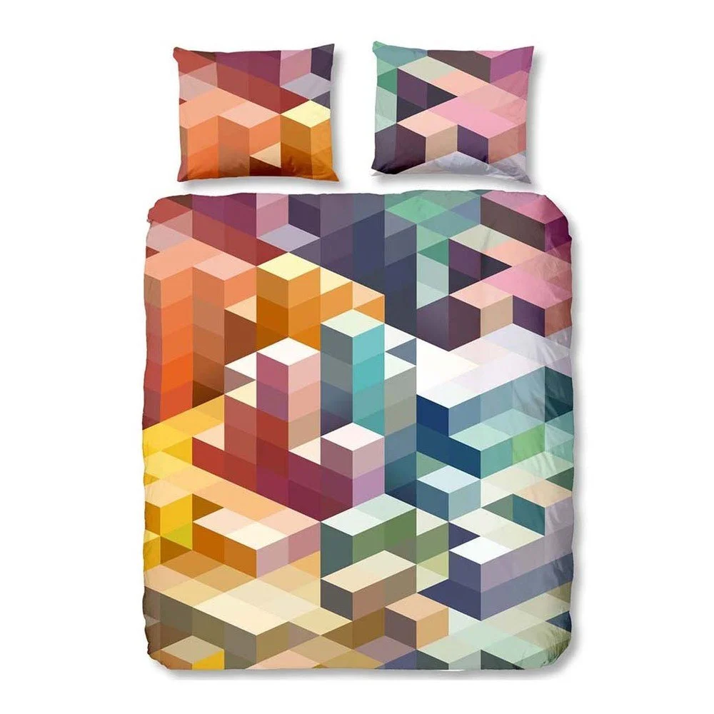 Barevné povlečení na jednolůžko z bavlny Good Morning Cubes, 140 x 200 cm v:966348
