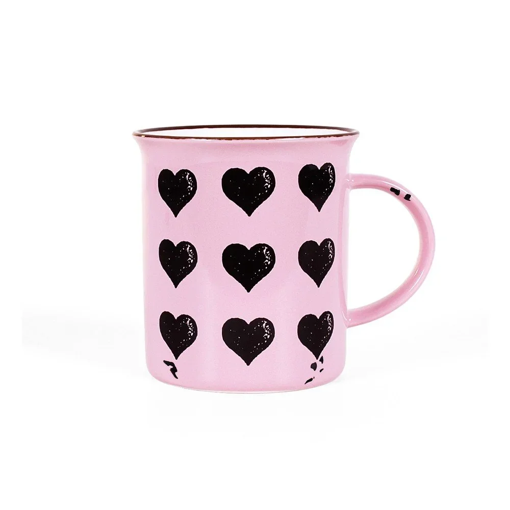 Růžový keramický hrnek Albi Srdíčka, 250 ml v:1027238