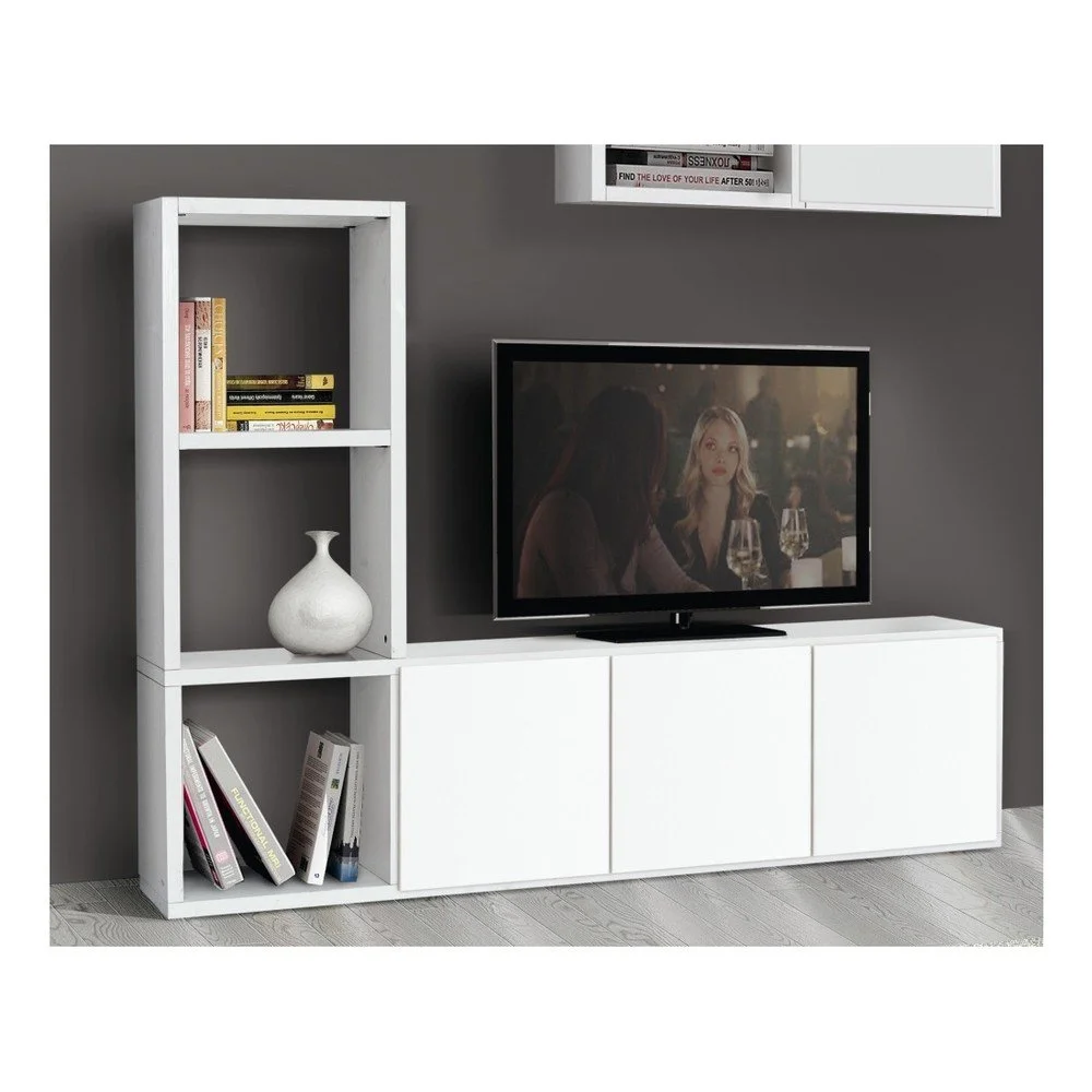 Bílý třídveřový TV stolek Castagnetti Cube v:856936