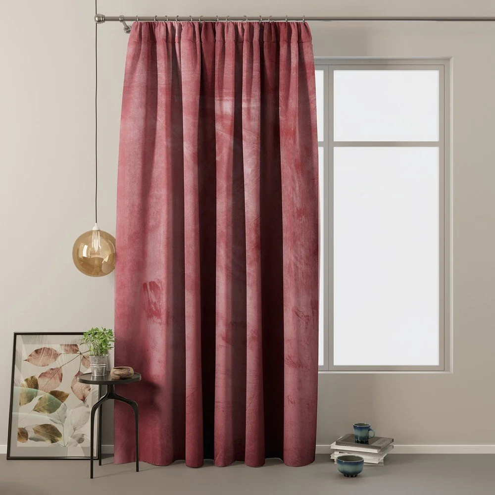 Růžový sametový závěs AmeliaHome Velvety Simple, 245 x 140 cm v:1363047