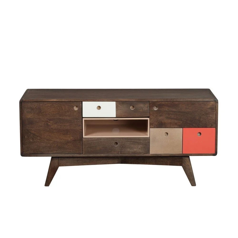 TV komoda z masivního mangového dřeva Woodjam Play Dark, 120 cm v:730198