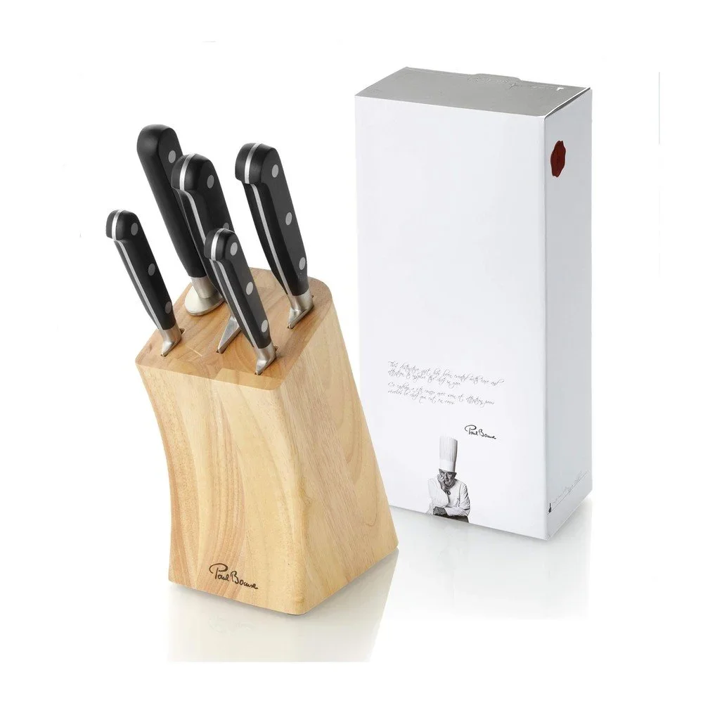 Set 4 nožů, brousku a dřevěného stojanu Paul Bocuse v:960040