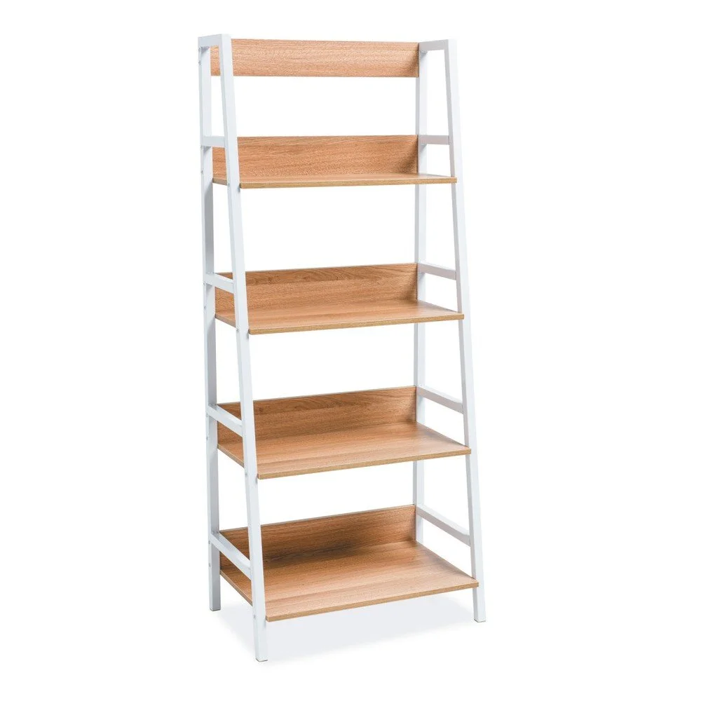 Knihovna s konstrukcí z bíle lakované oceli Signal Olsen, výška 154 cm v:1038382