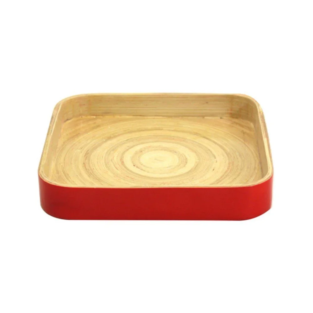 Bambusový podnos Versteen Narita Red, 19 cm v:722422