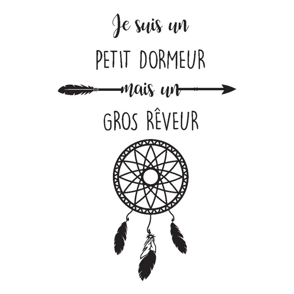 Černá samolepka Ambiance Quote Petit Dormeur v:984082