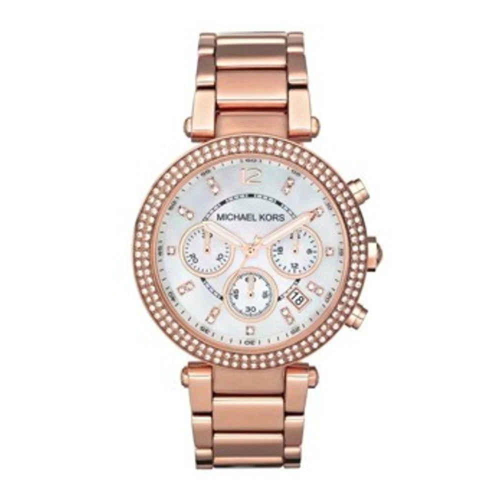 Dámské hodinky v barvě růžového zlata Michael Kors Parker v:735936