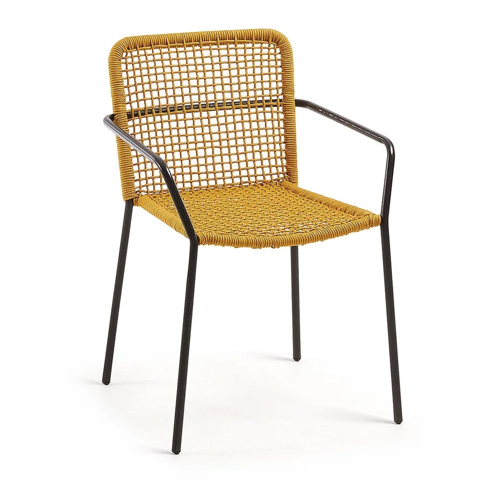 Žlutá zahradní židle Kave Home Boomer v:1326894