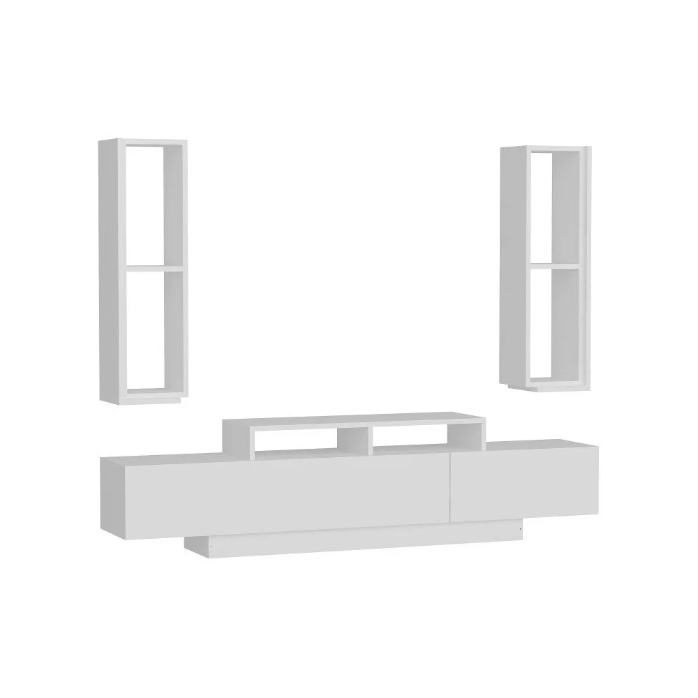 Set bílého TV stolku a 2 nástěnných polic Gardo Yumy v:1263508