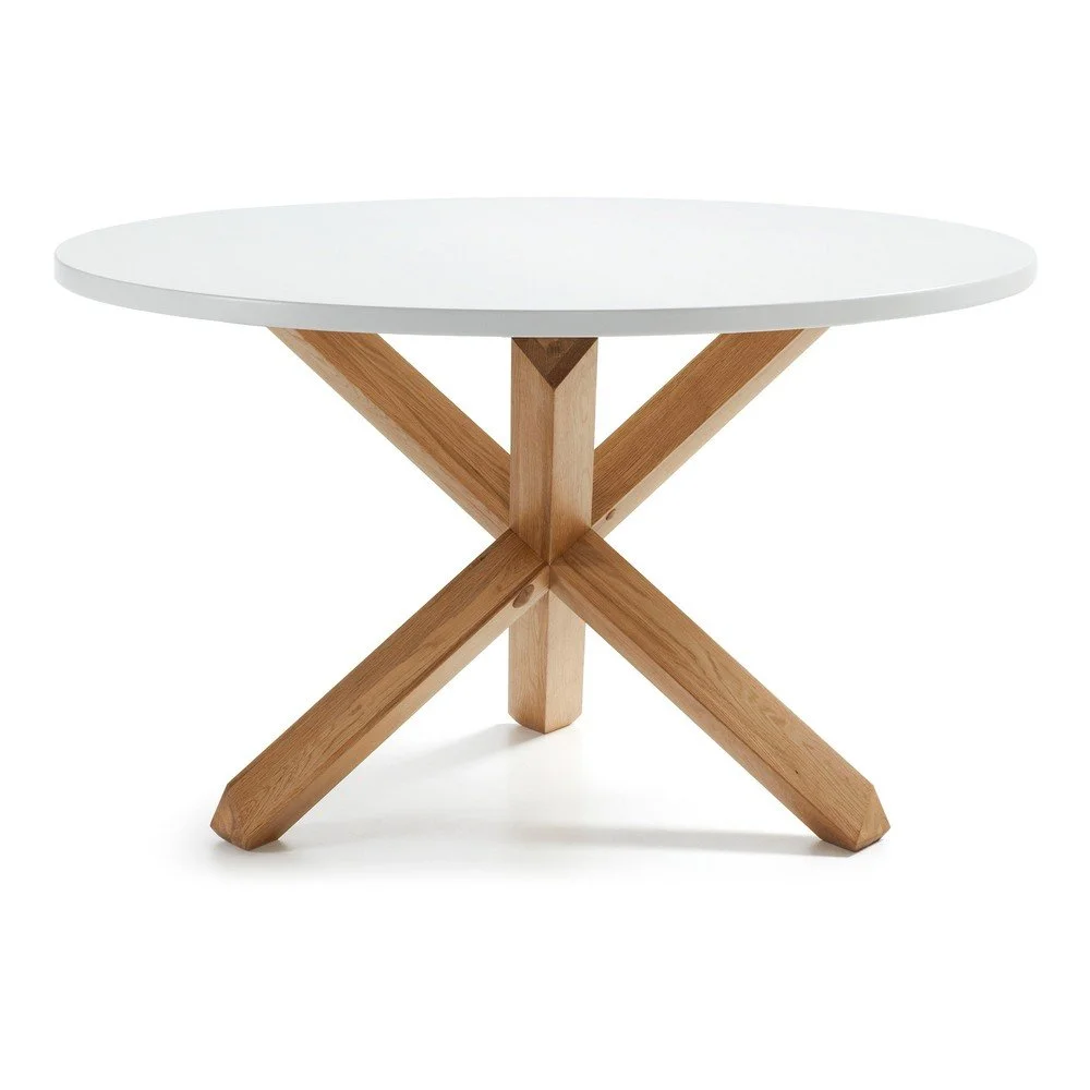 Dubový jídelní stůl s bílou deskou Kave Home Nori, ø 120 cm v:1396719