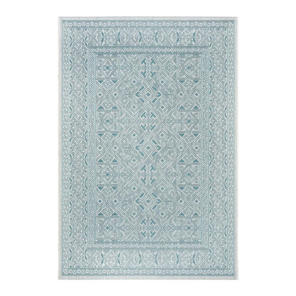Tyrkysovo-béžový venkovní koberec NORTHRUGS Cuadrado, 70 x 140 cm v:1425043
