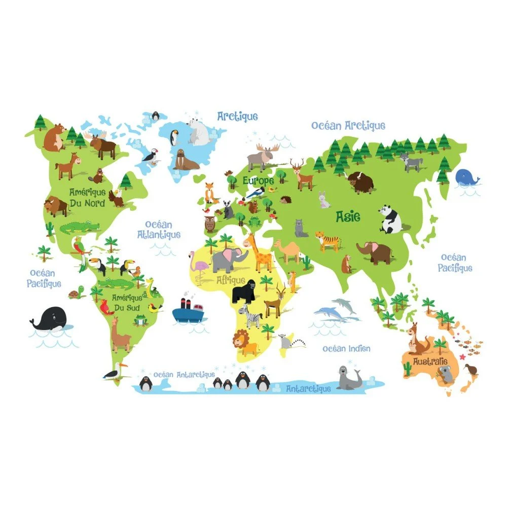 Nástěnná samolepka Ambiance Childrens World Map v:1311612