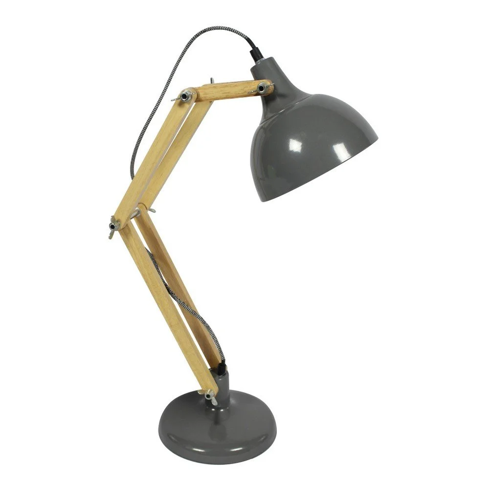 Šedá stolní lampa z borovicového dřeva a kovu Red Cartel Dexter v:768796