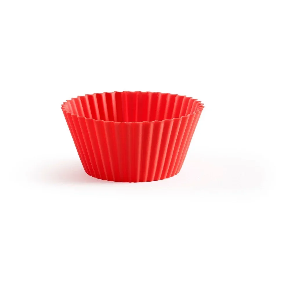 Sada 6 červených silikonových košíčků na muffiny Lékué Single, ⌀ 7 cm v:1235142