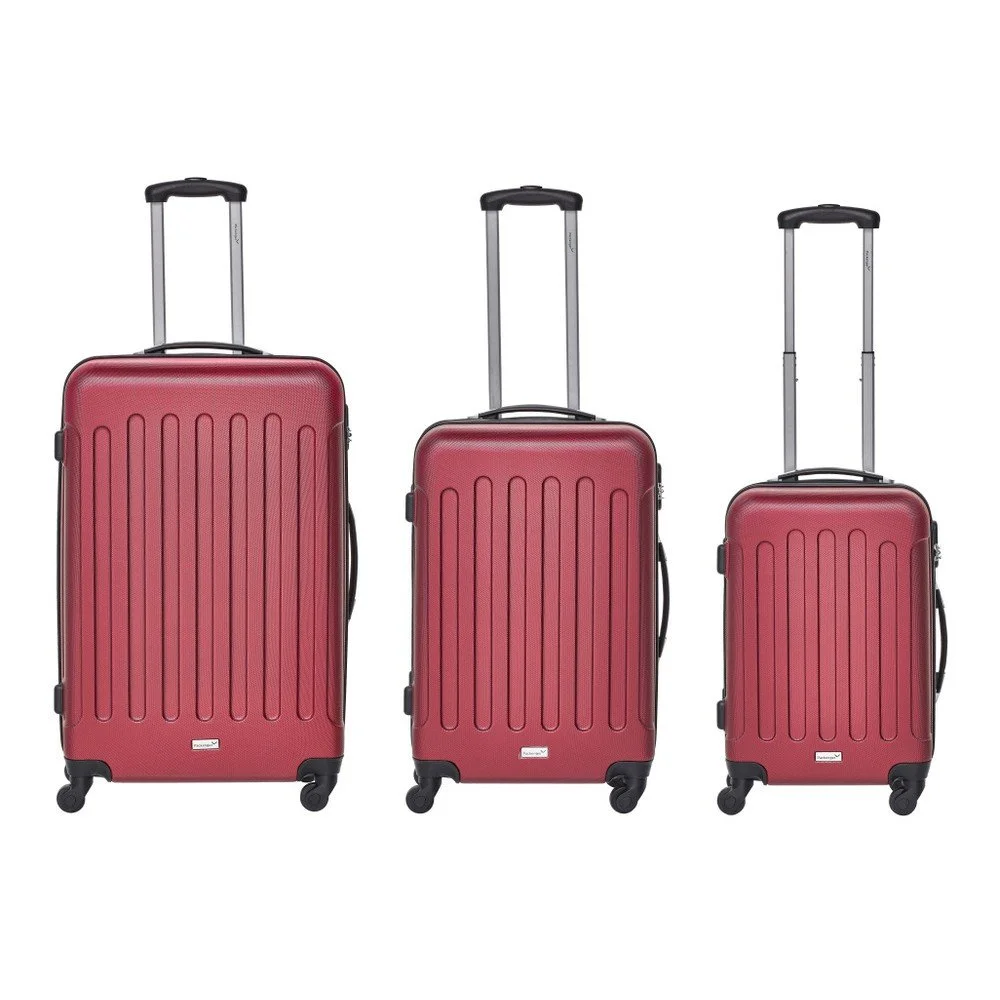 Sada 3 červených cestovních kufrů Packenger Traveller v:1027582