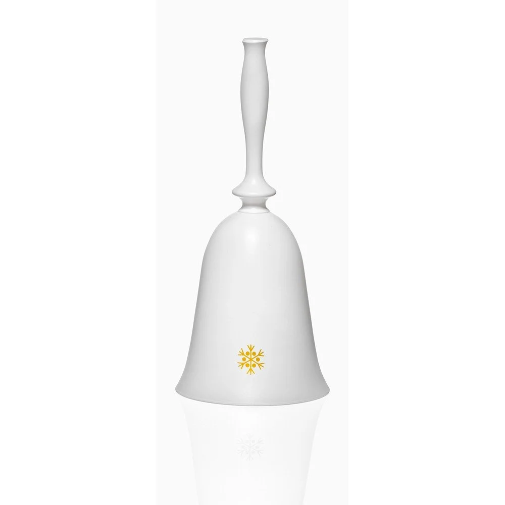 Bílý skleněný vánoční zvonek Crystalex Nordic Vintage, výška 17,9 cm v:1389941
