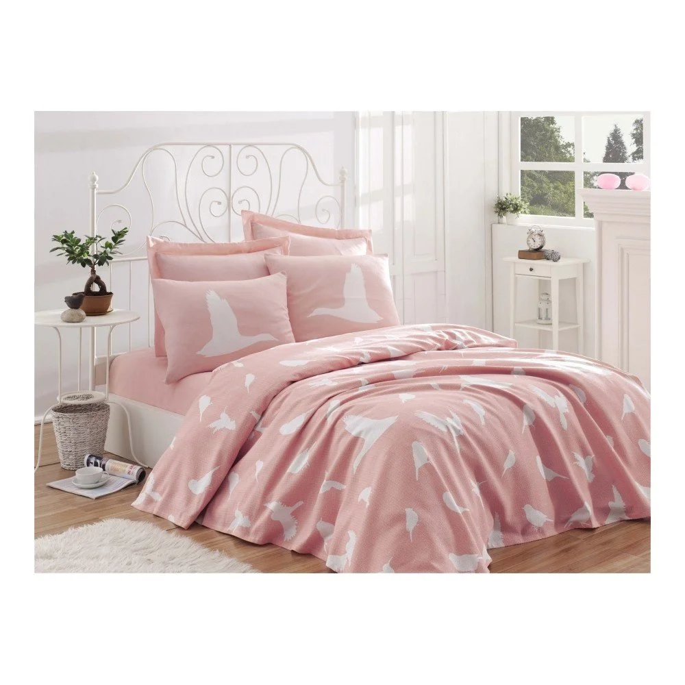 Bavlněný přehoz přes postel na dvoulůžko Single Pique Rosa, 200 x 235 cm v:1112064