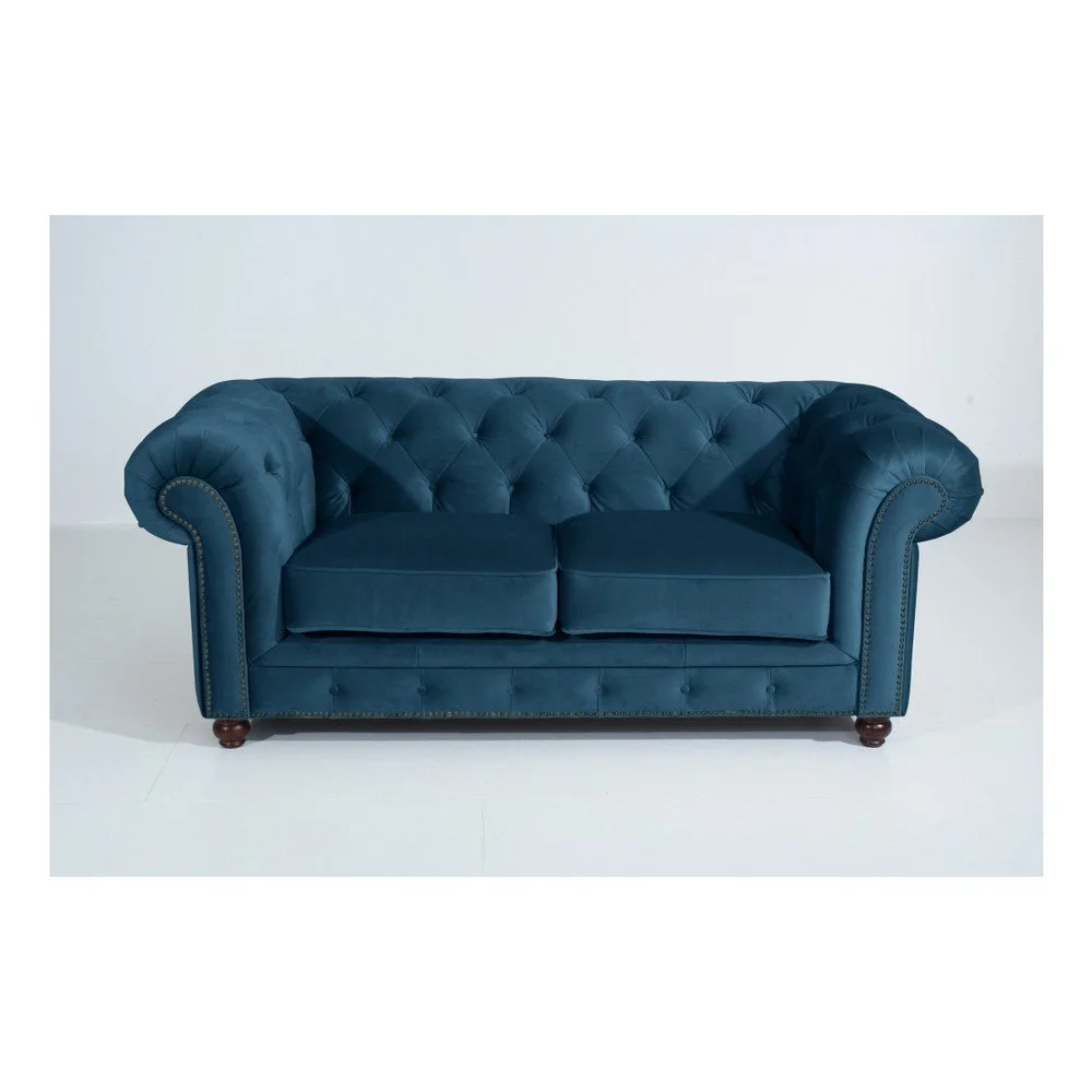 Modrá pohovka Max Winzer Orleans Velvet, 196 cm v:909392