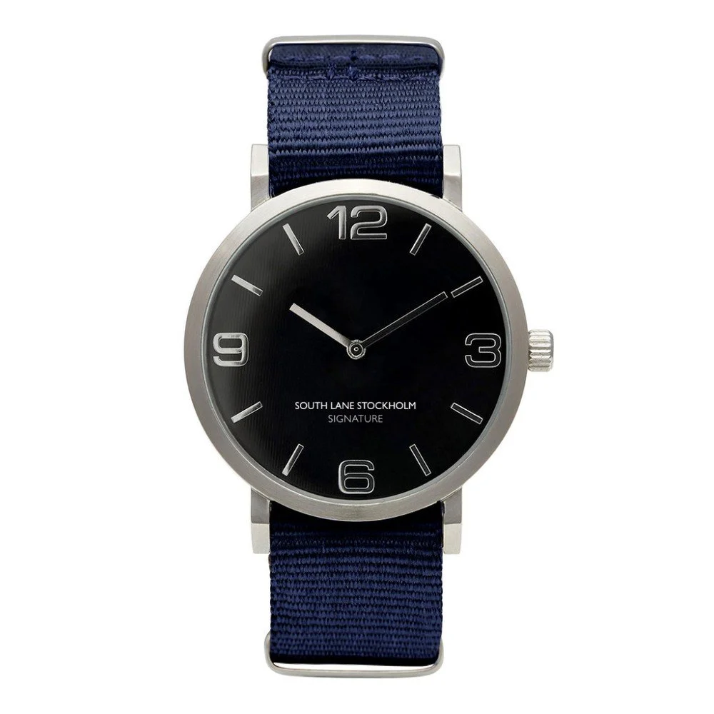 Unisex hodinky s modrým řemínkem South Lane Stockholm Signature Classic Big v:872612
