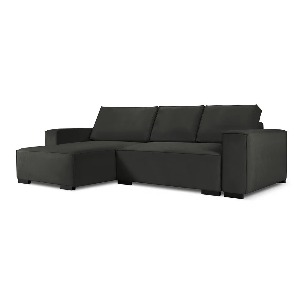 Černá manšestrová rozkládací variabilní rohová pohovka Mazzini Sofas Azalea v:1412757