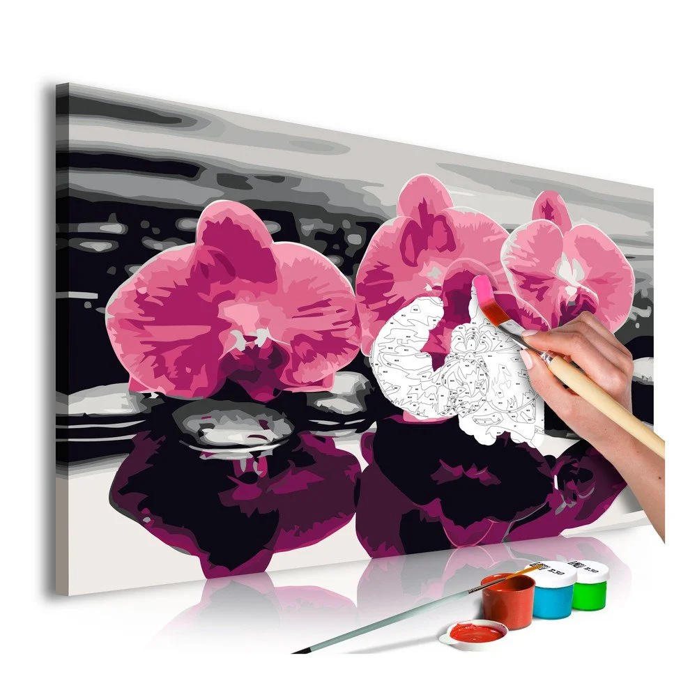 DIY set na tvorbu vlastního obrazu na plátně Artgeist Three Orchids, 60 x 40 cm v:1079218