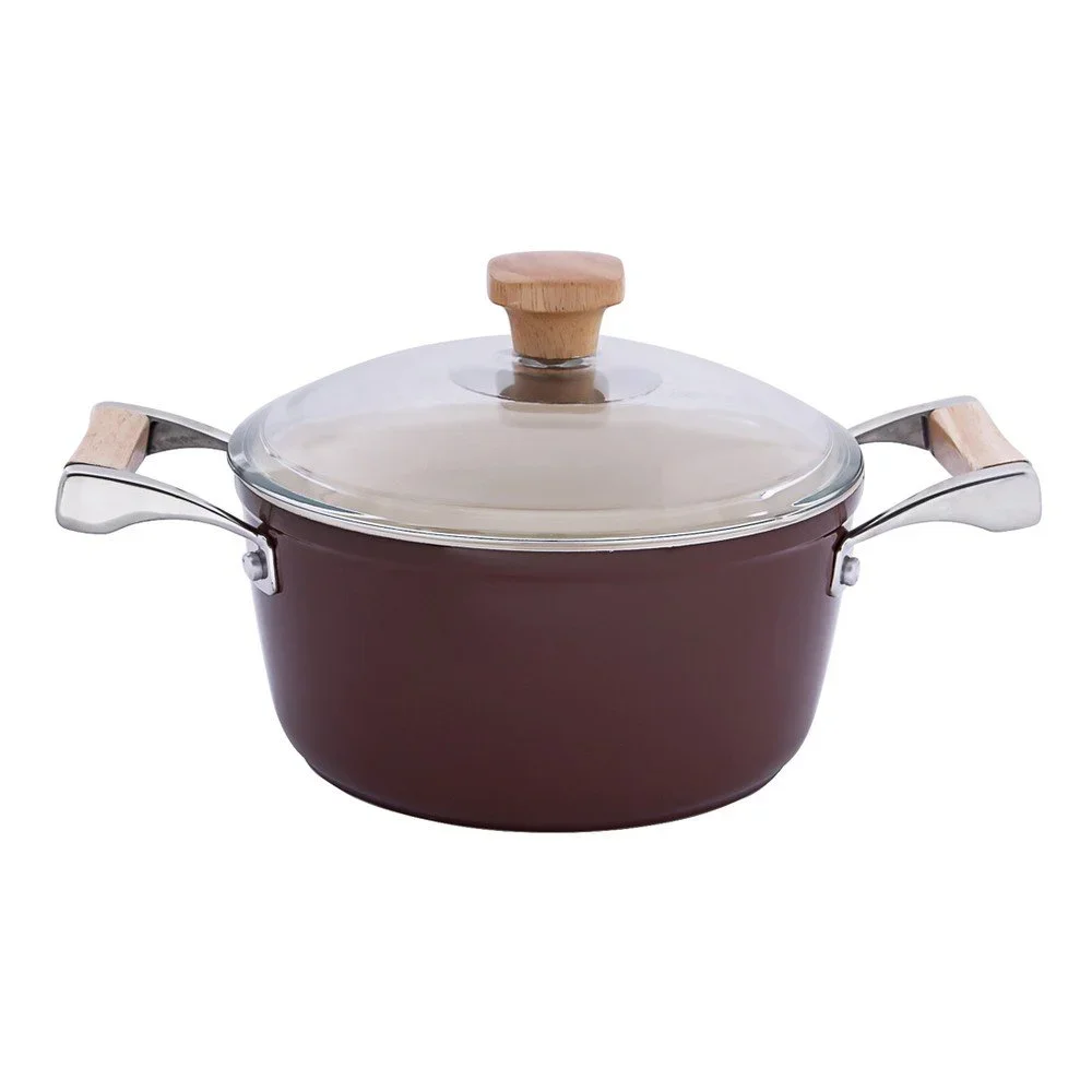 Hnědý keramický kastrol s pokličkou Krauff, 3 l v:761522