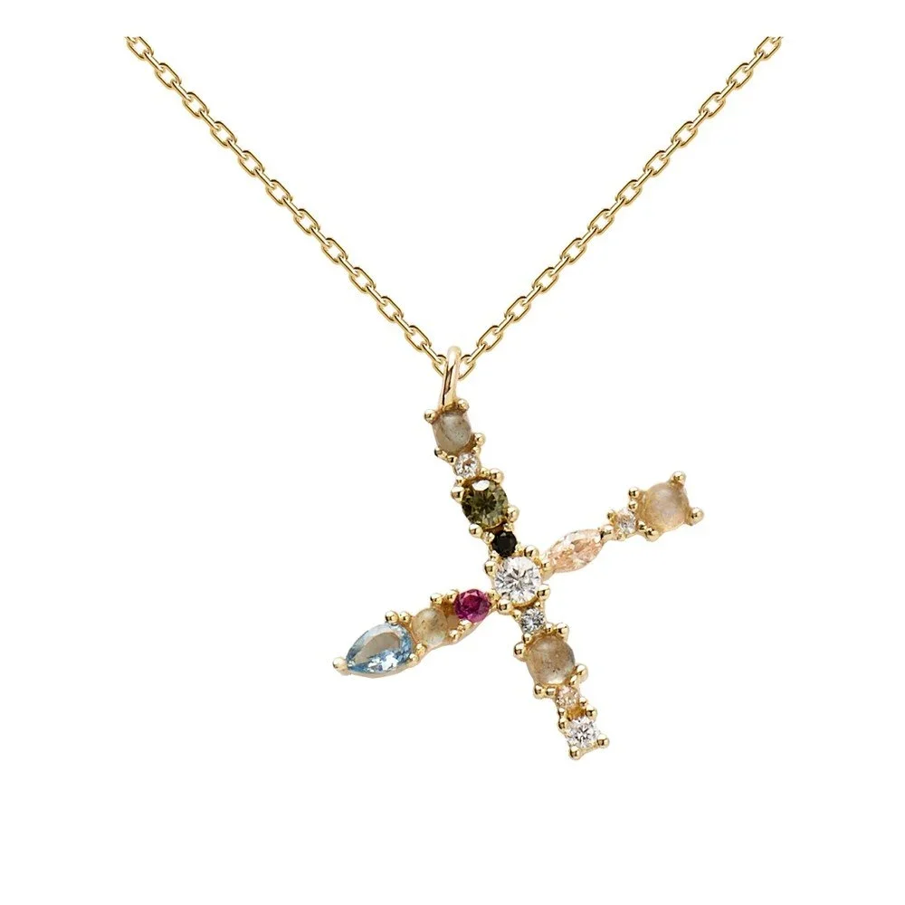 Pozlacený náhrdelník PD PAOLA Monogram X v:1353193