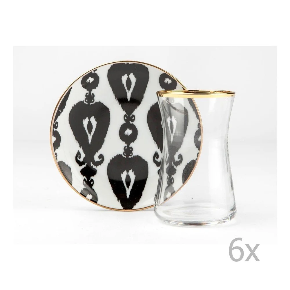 12dílný set skleniček a podšálků Vivas Ikat Mono, 160 ml v:1037556 12dílný set skleniček a podšálků Vivas Ikat Mono, 160 ml v:1037556