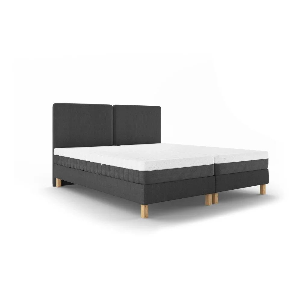 Tmavě šedá čalouněná dvoulůžková postel s roštem 180x200 cm Lotus – Mazzini Beds v:1437059
