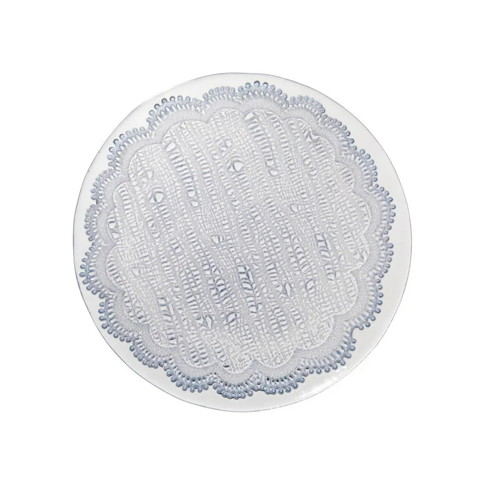 Modrý skleněný jídelní talíř Côté Table Tulle, 28 cm v:828860